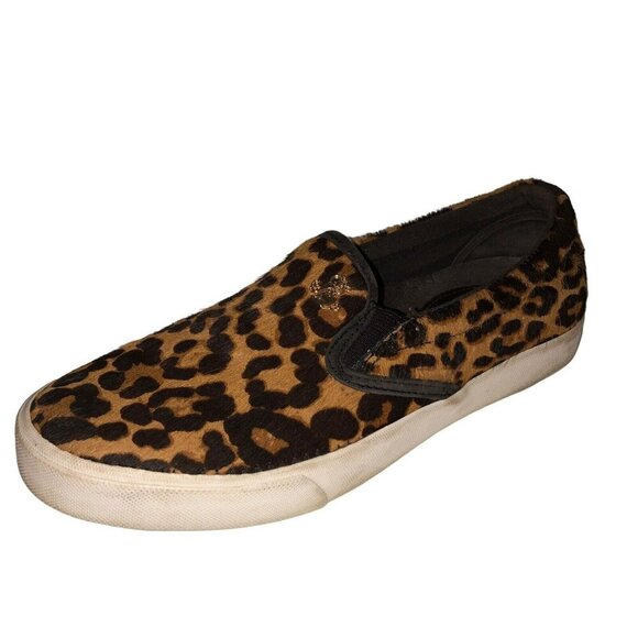 Lauren Ralph Lauren Womens Size 7 RIA III Leopard Print Slip On Sneakers Shoes - Picture 1 of 10